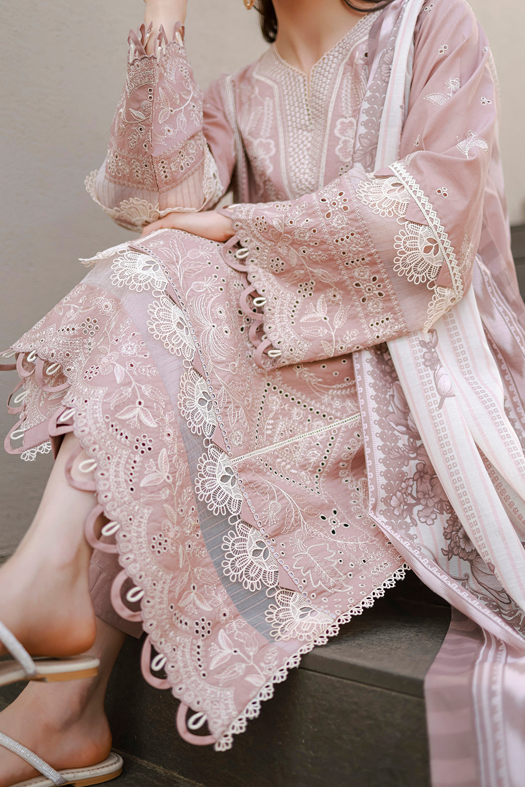 Embroidered Shirt Shalwar Dupatta - 4058