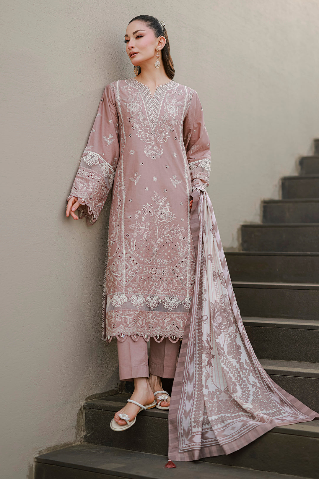 Embroidered Shirt Shalwar Dupatta - 4058