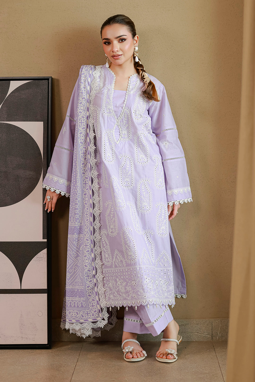 Embroidered Shirt Shalwar Dupatta - 4059