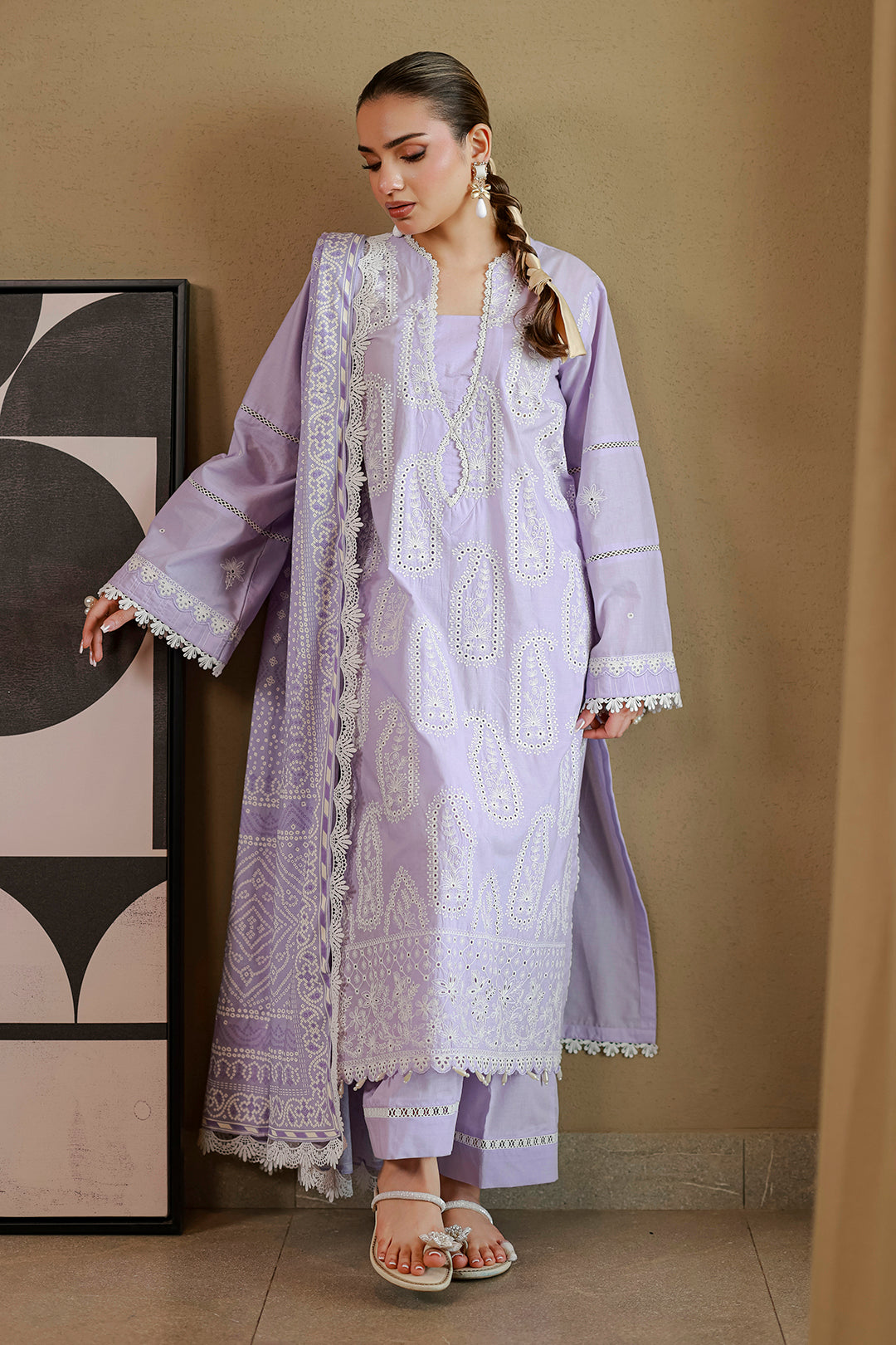 Embroidered Shirt Shalwar Dupatta - 4059