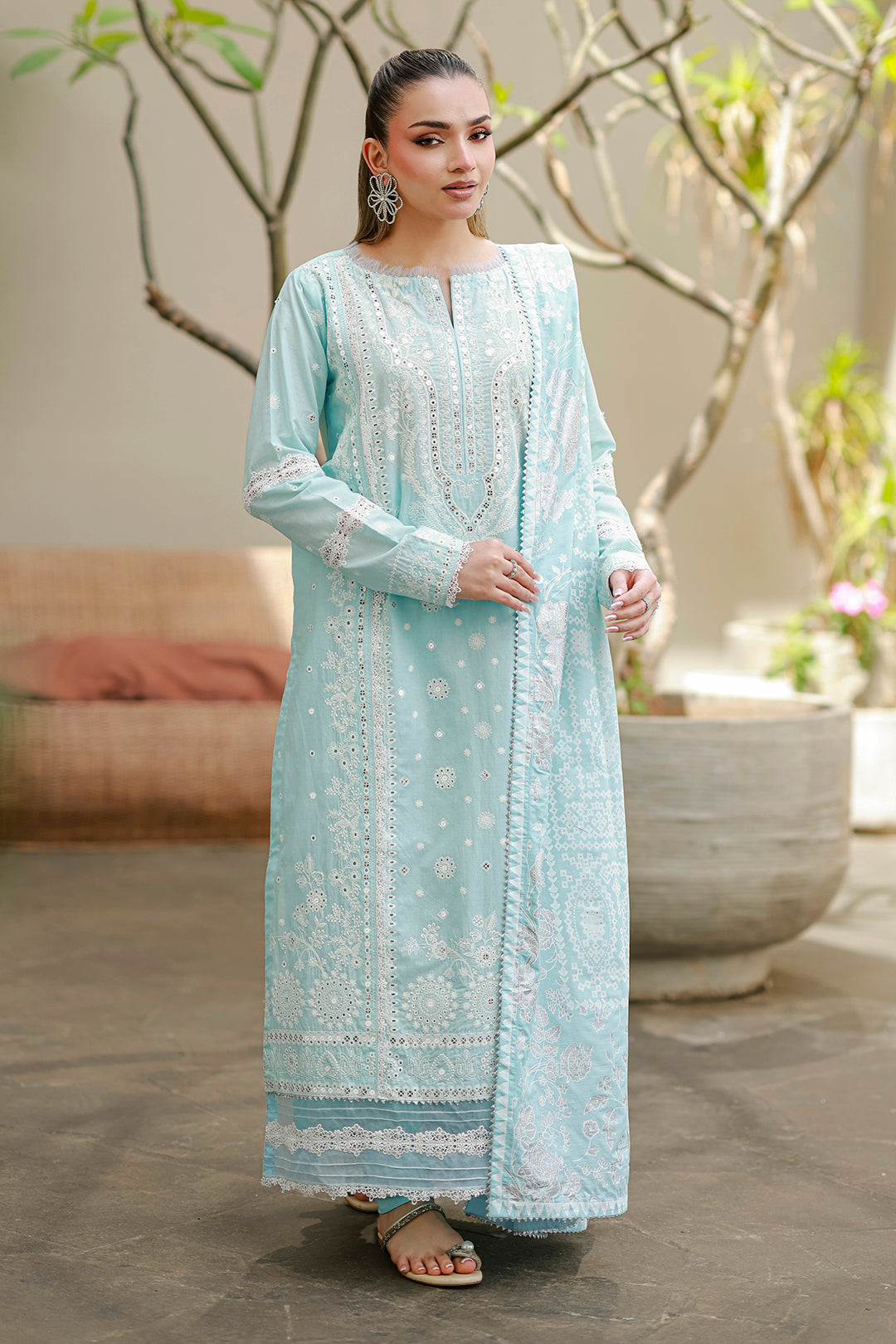 Embroidered Shirt Shalwar Dupatta - 4060