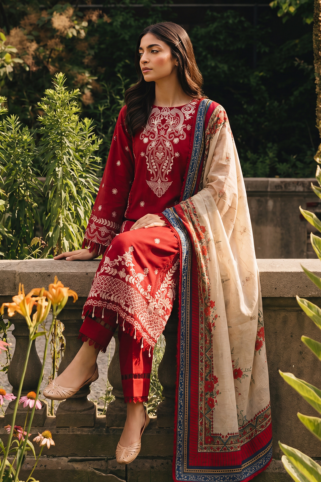 Embroidered Shirt Shalwar Dupatta - 4062