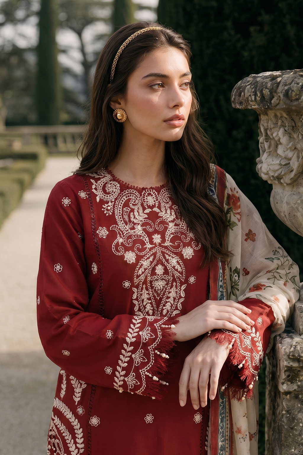 Embroidered Shirt Shalwar Dupatta - 4062