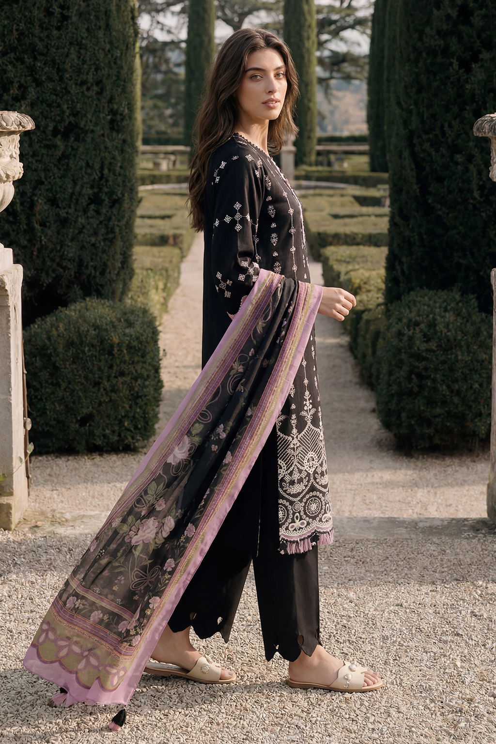 Embroidered Shirt Shalwar Dupatta - 4063