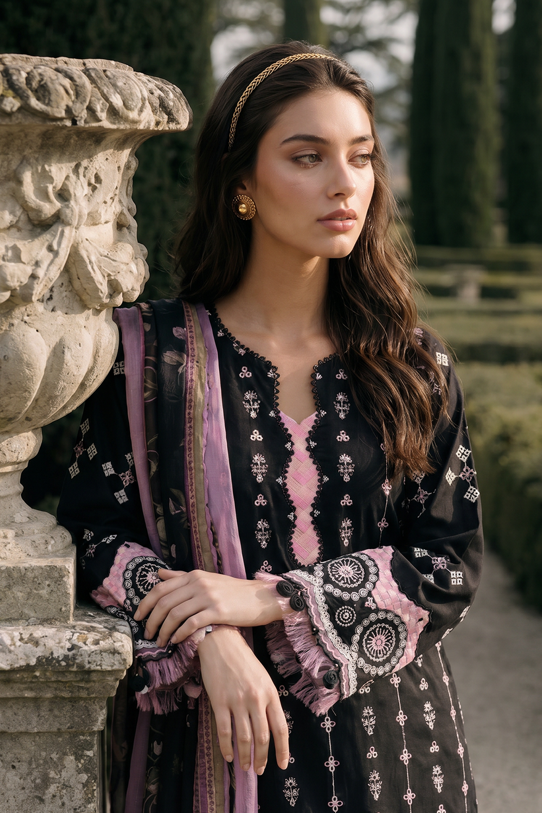 Embroidered Shirt Shalwar Dupatta - 4063