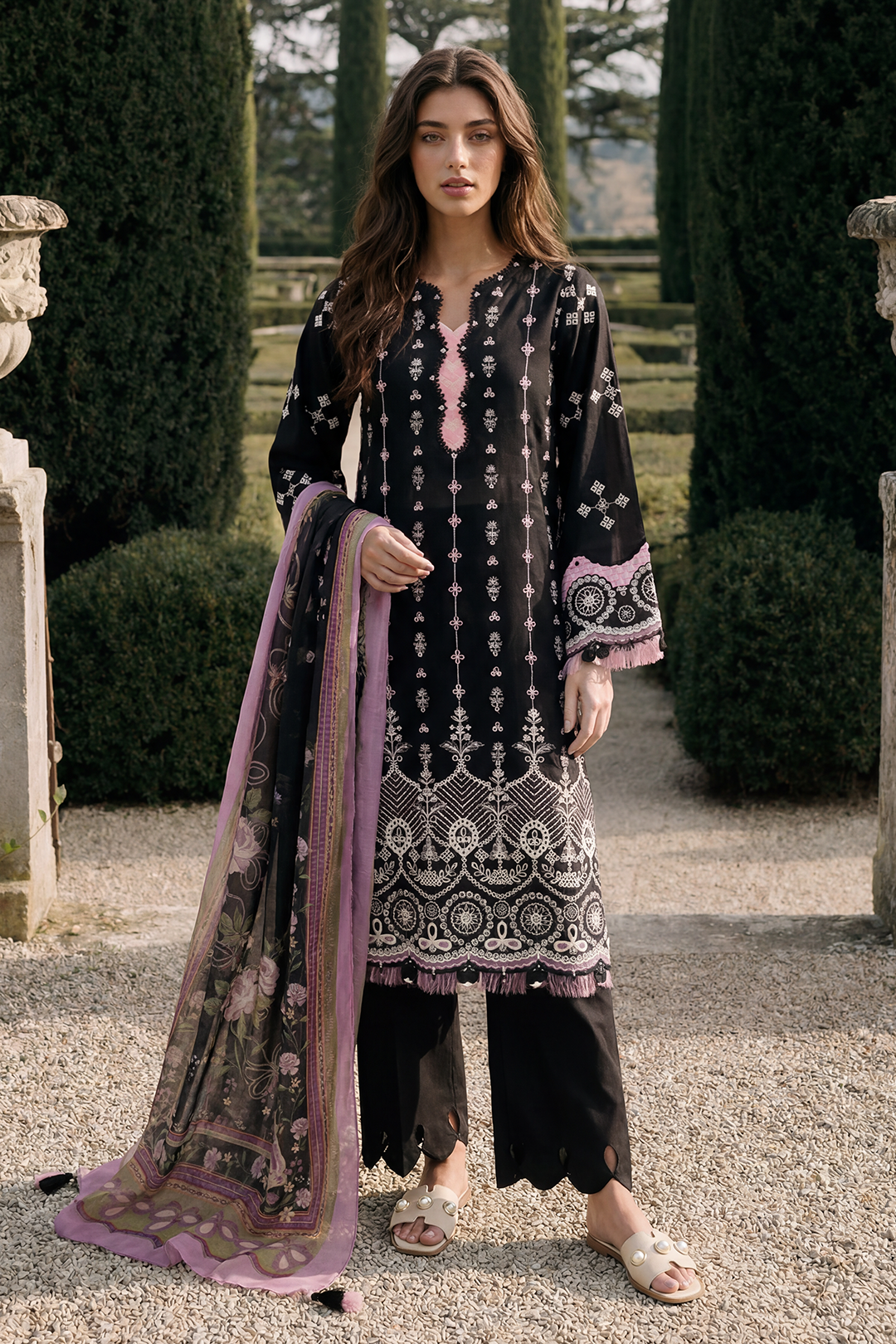 Embroidered Shirt Shalwar Dupatta - 4063