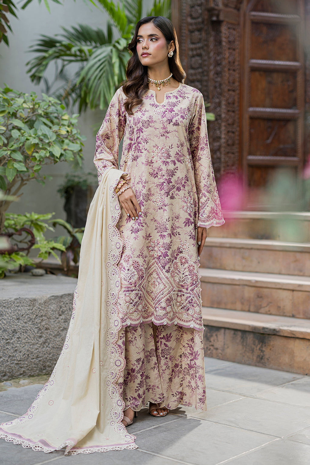 Embroidered Shirt Shalwar Dupatta - 4064