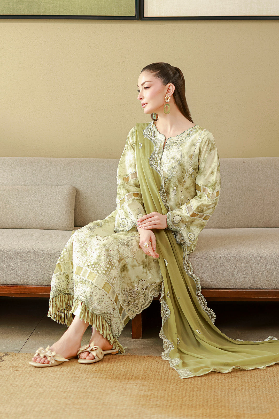 Embroidered Shirt Shalwar Dupatta - 4065