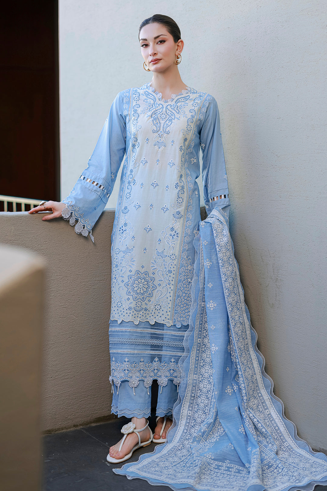Embroidered Shirt Shalwar Dupatta - 4066