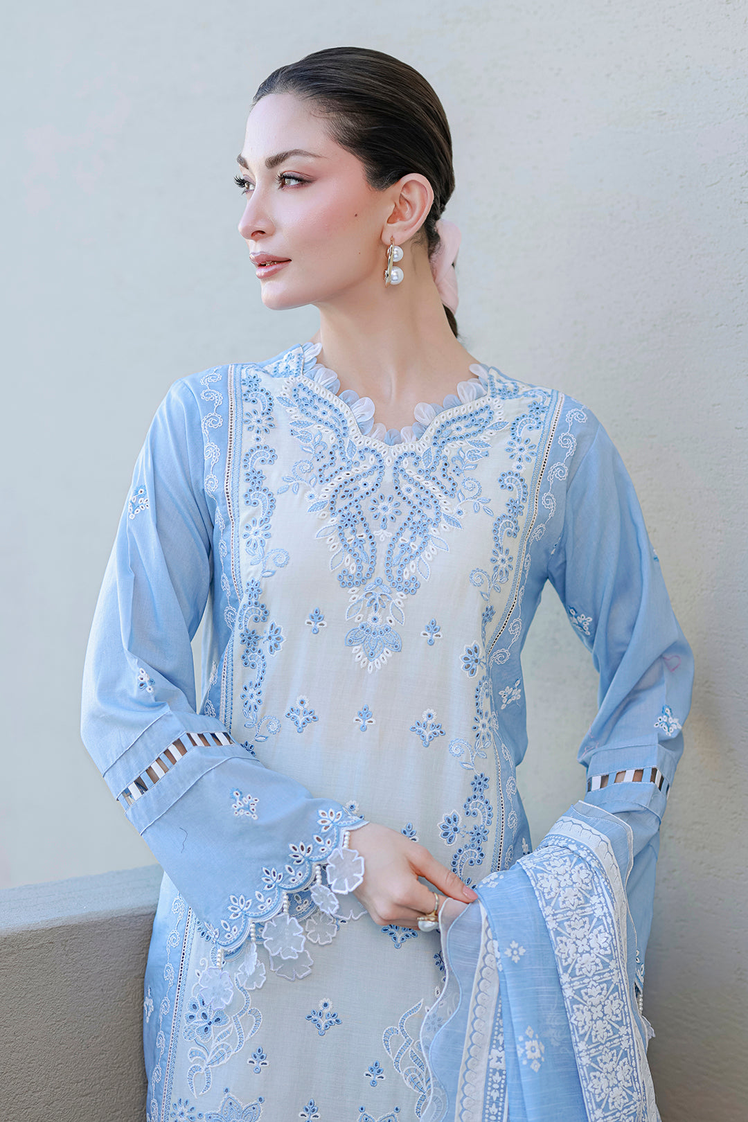 Embroidered Shirt Shalwar Dupatta - 4066