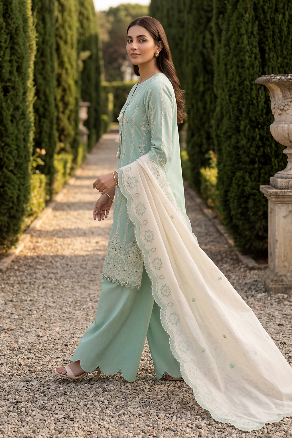 Embroidered Shirt Shalwar Dupatta - 4067