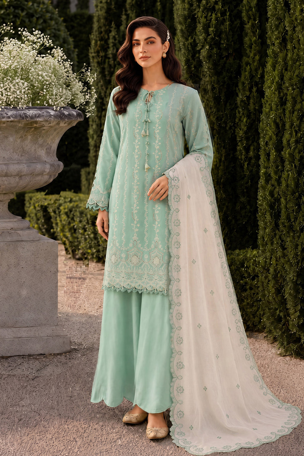 Embroidered Shirt Shalwar Dupatta - 4067
