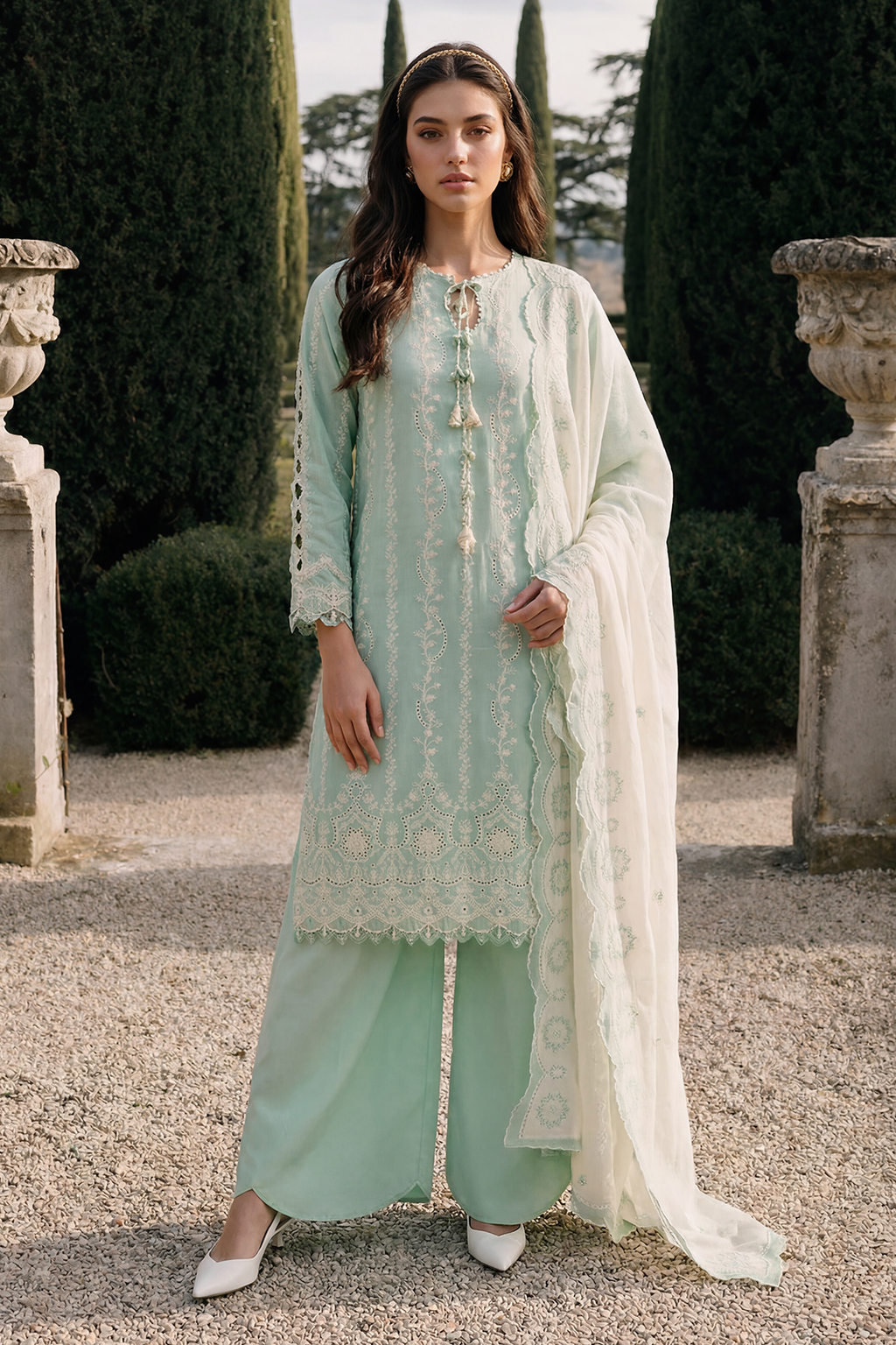 Embroidered Shirt Shalwar Dupatta - 4067
