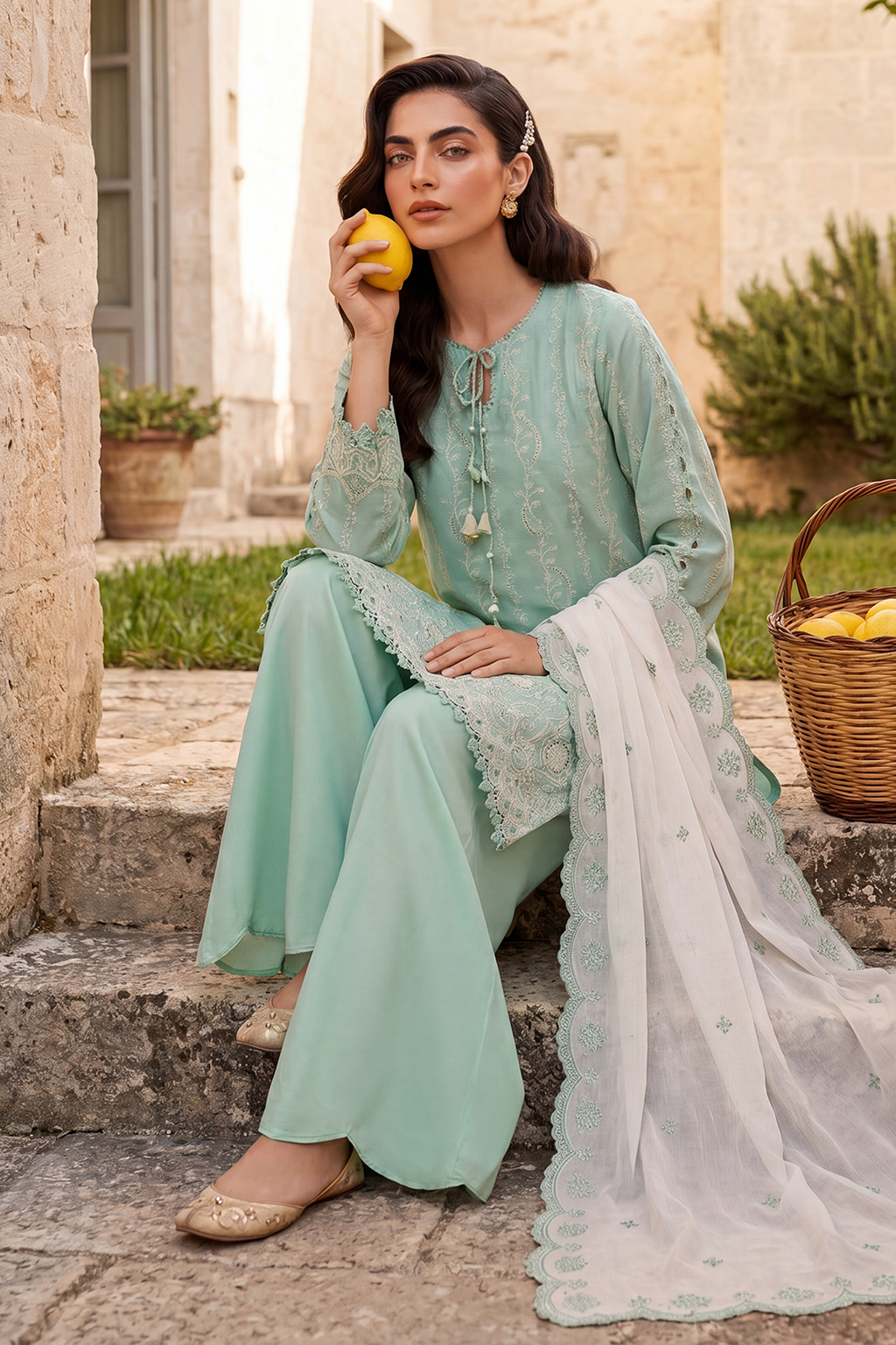 Embroidered Shirt Shalwar Dupatta - 4067