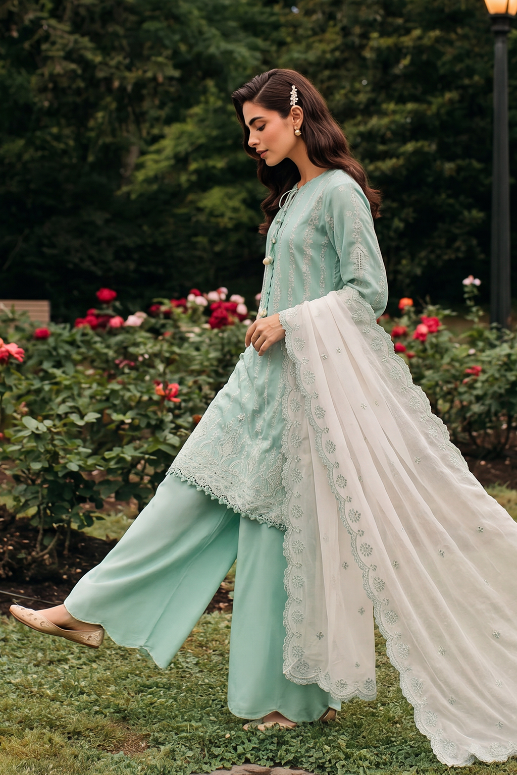 Embroidered Shirt Shalwar Dupatta - 4067
