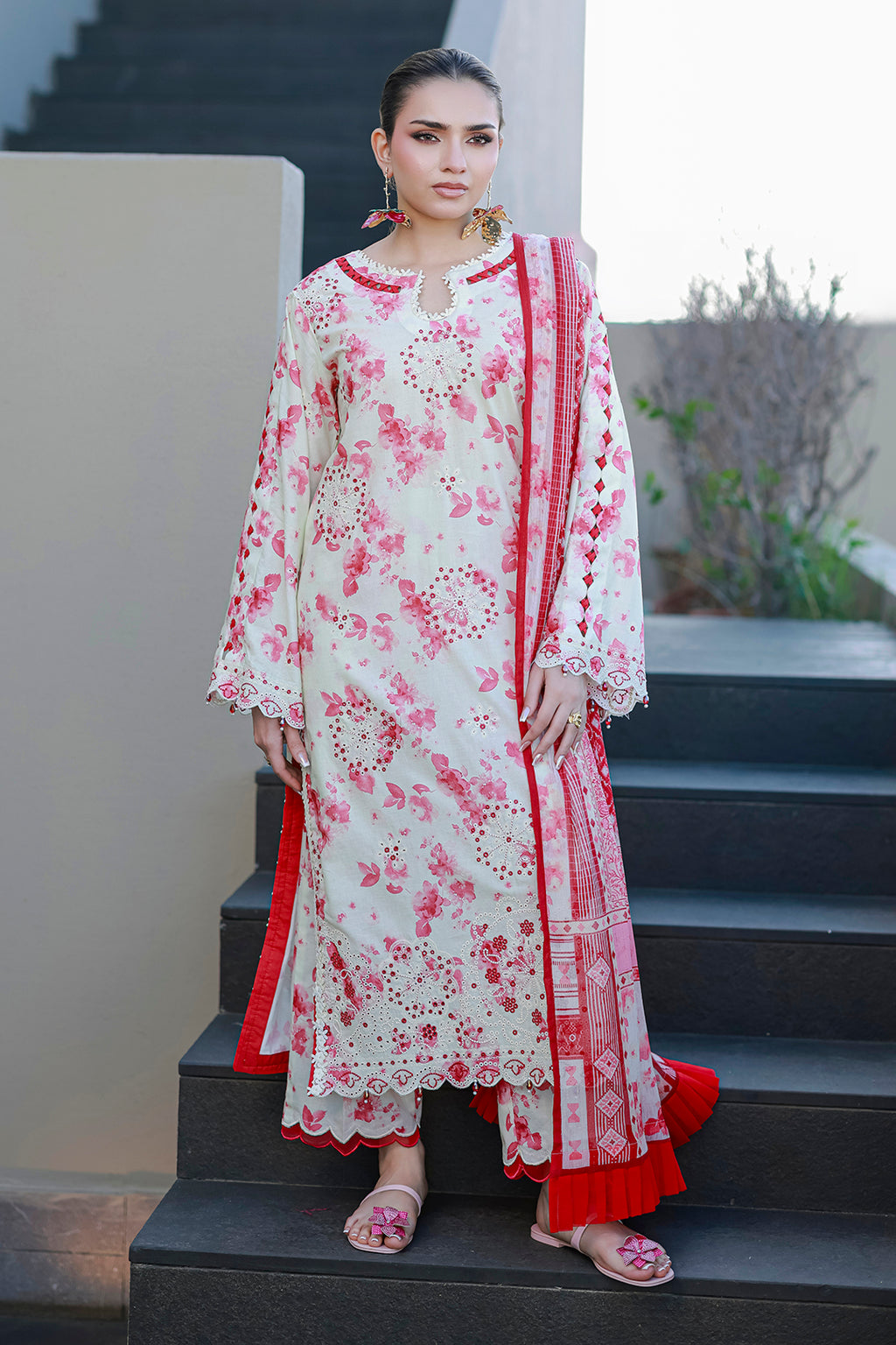 Embroidered Shirt Shalwar Dupatta - 4068