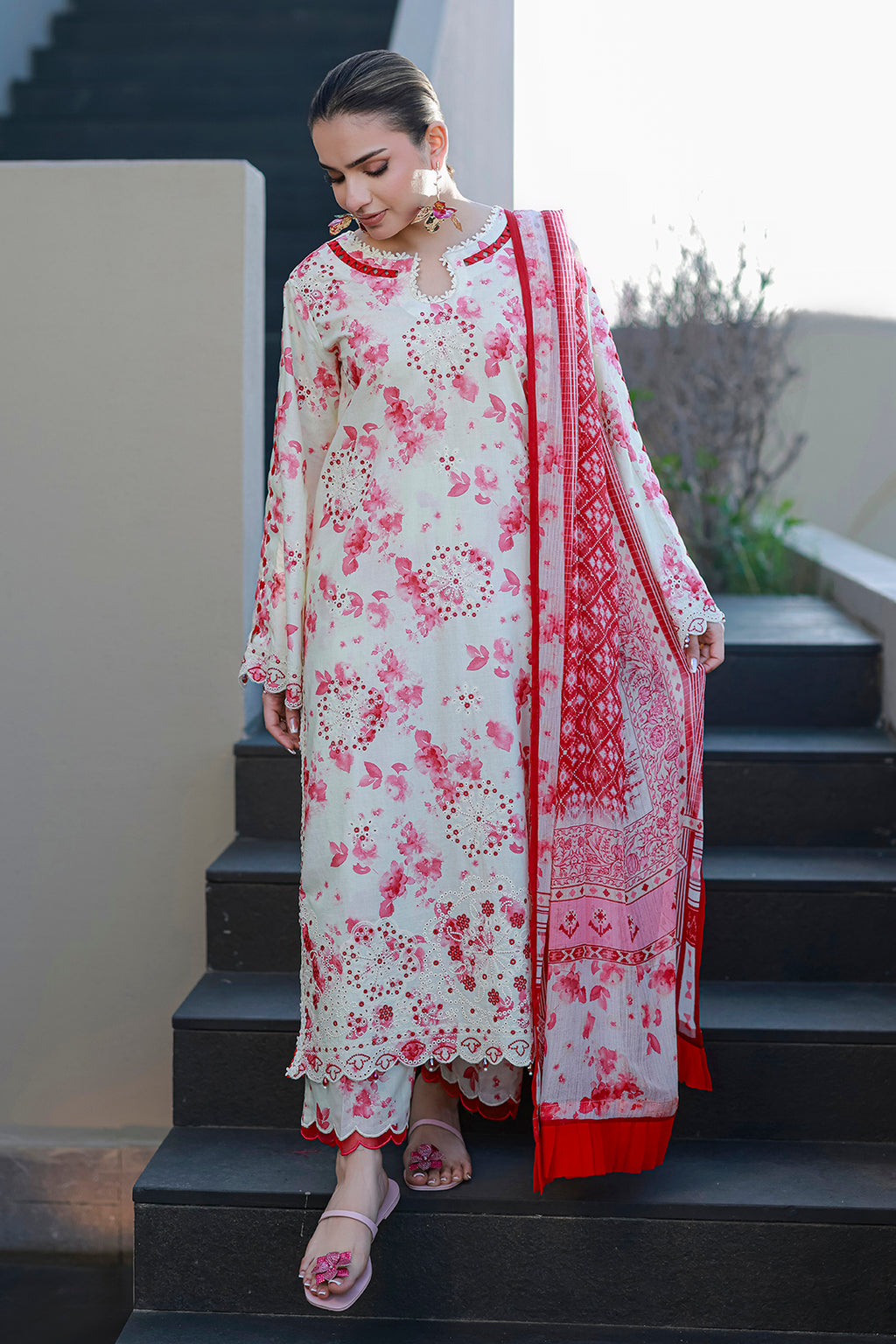 Embroidered Shirt Shalwar Dupatta - 4068