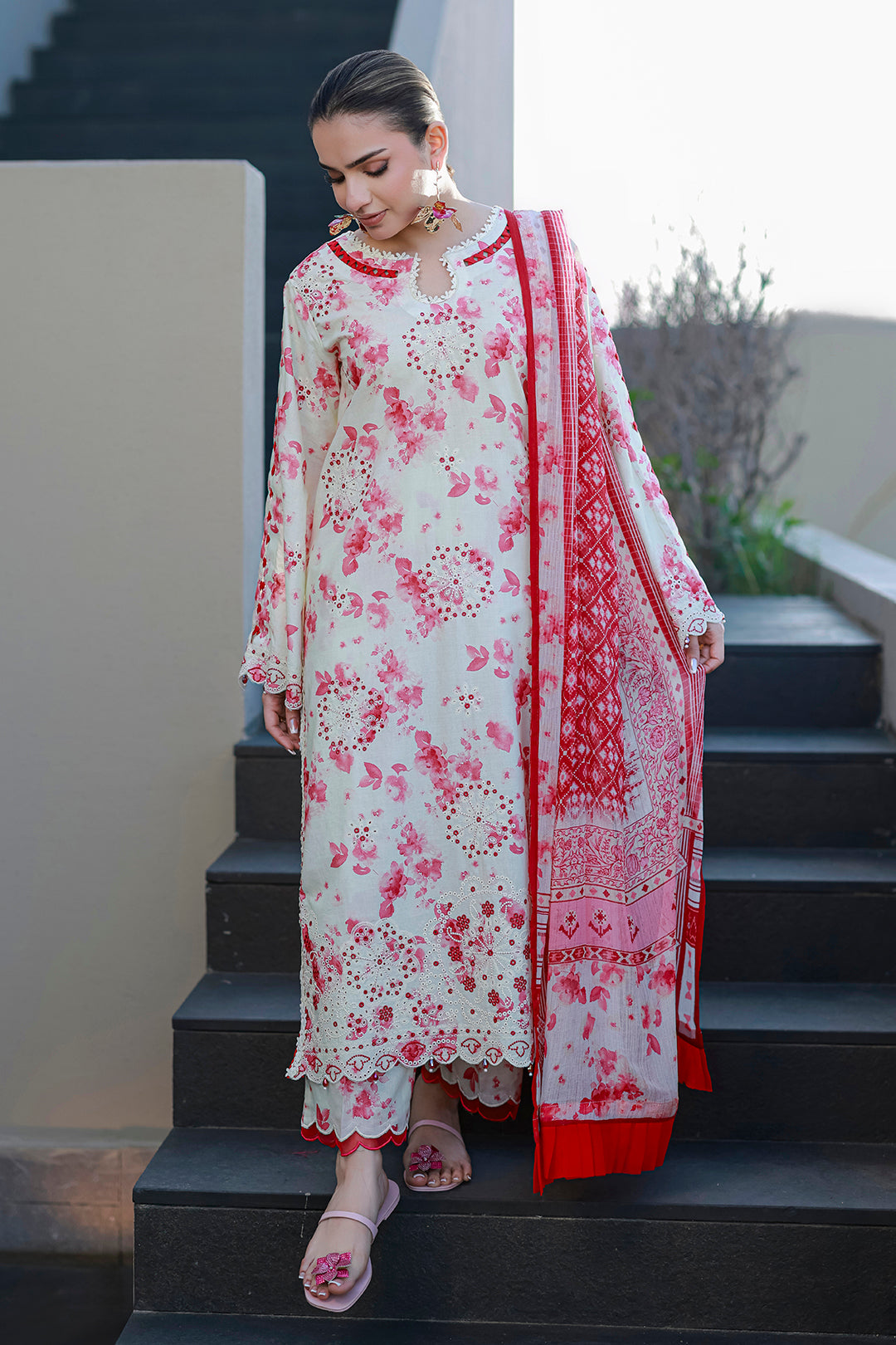 Embroidered Shirt Shalwar Dupatta - 4068