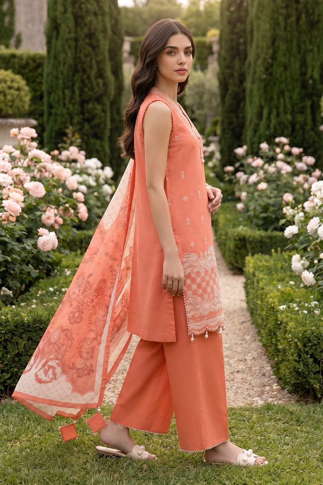 Embroidered Shirt Shalwar Dupatta - 4069