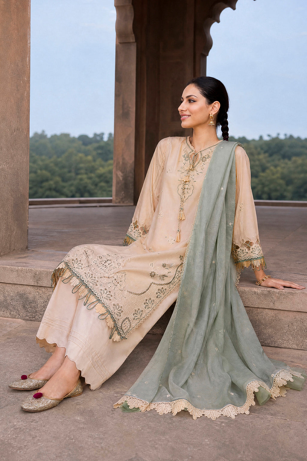 Embroidered Shirt Shalwar Dupatta - 4070