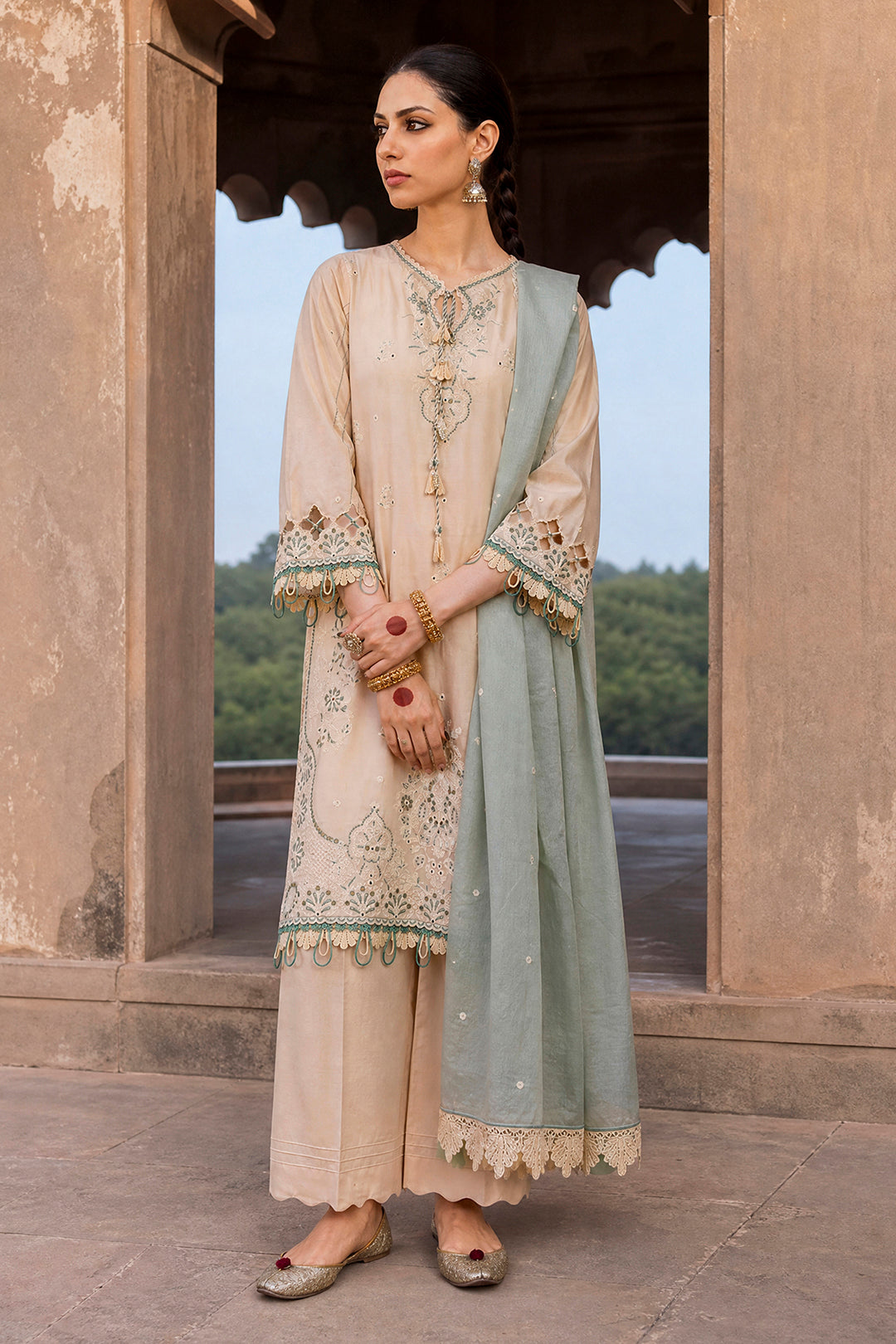 Embroidered Shirt Shalwar Dupatta - 4070