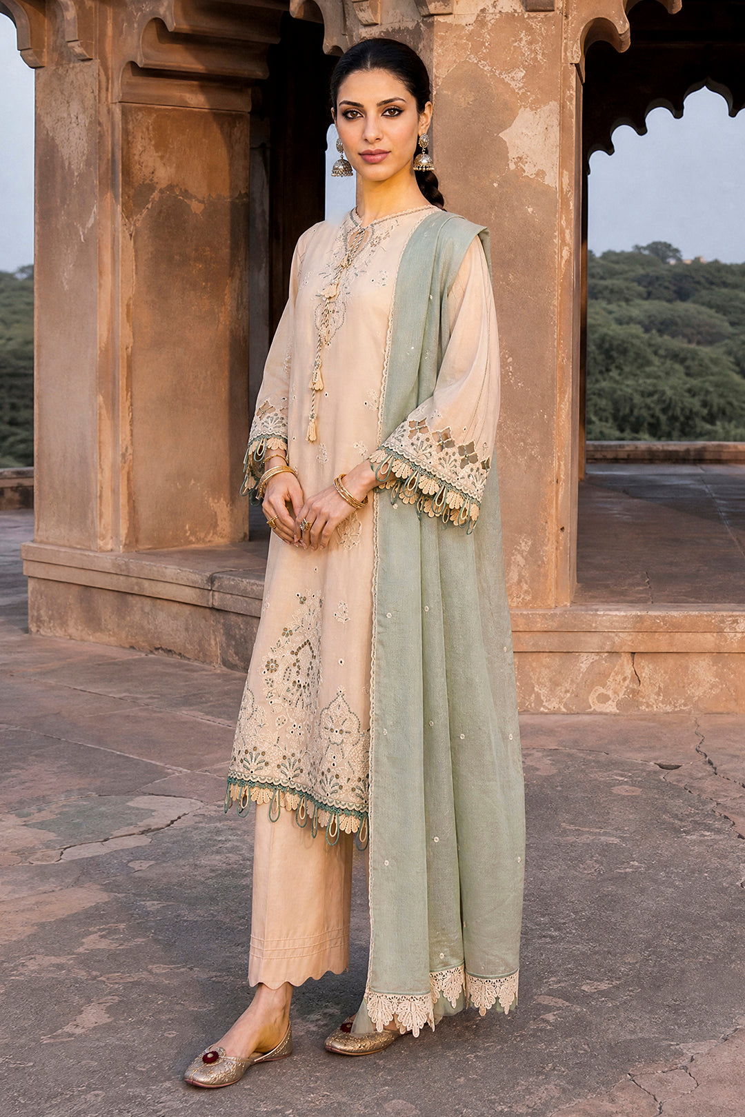 Embroidered Shirt Shalwar Dupatta - 4070