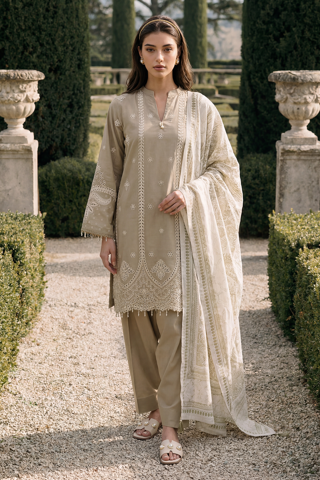 Embroidered Shirt Shalwar Dupatta - 4071