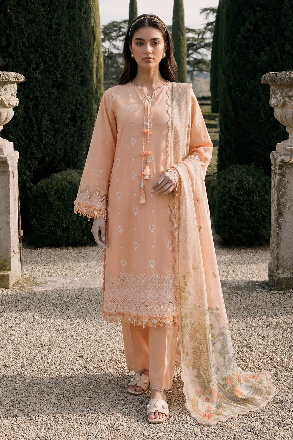 Embroidered Shirt Shalwar Dupatta - 4072