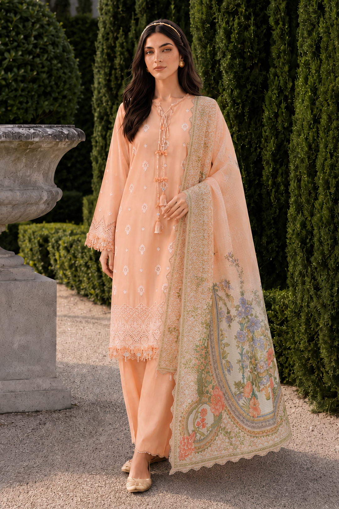 Embroidered Shirt Shalwar Dupatta - 4072