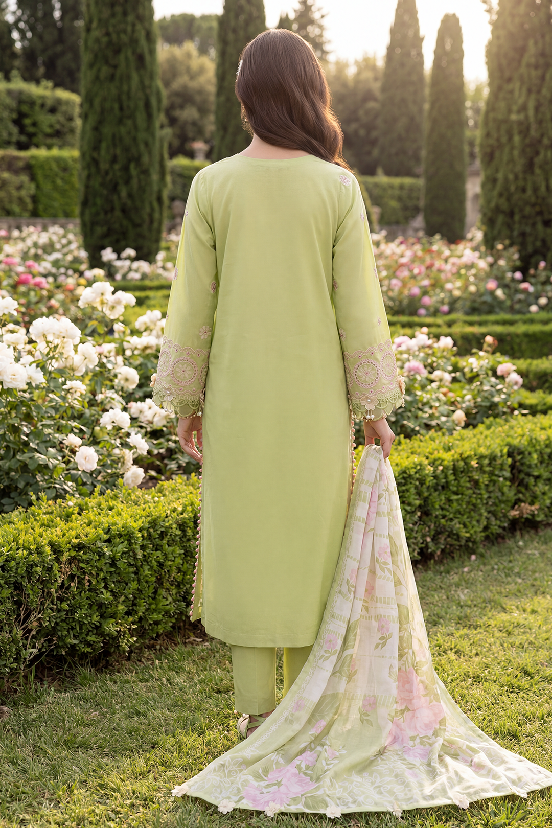 Embroidered Shirt Shalwar Dupatta - 4073