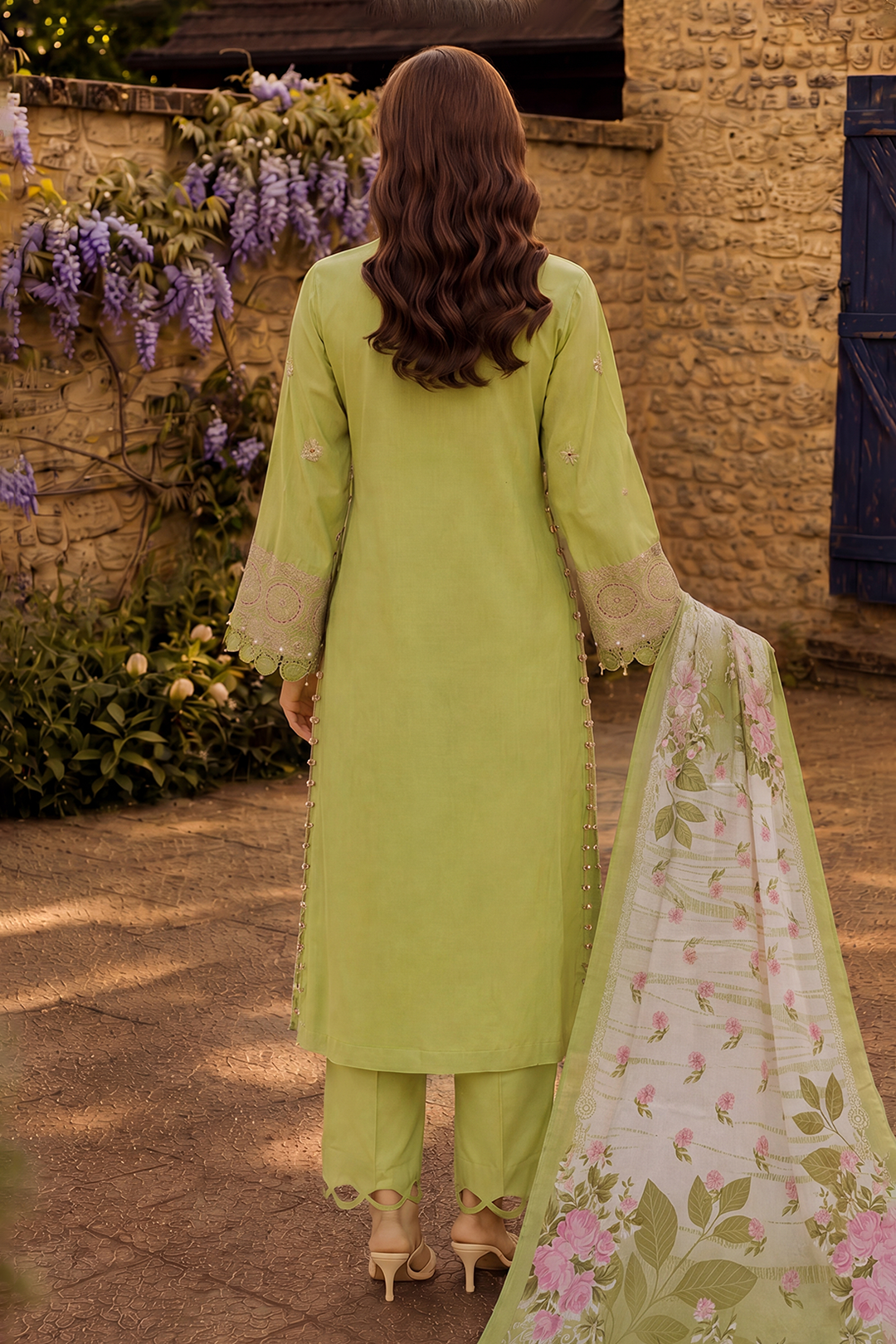 Embroidered Shirt Shalwar Dupatta - 4073