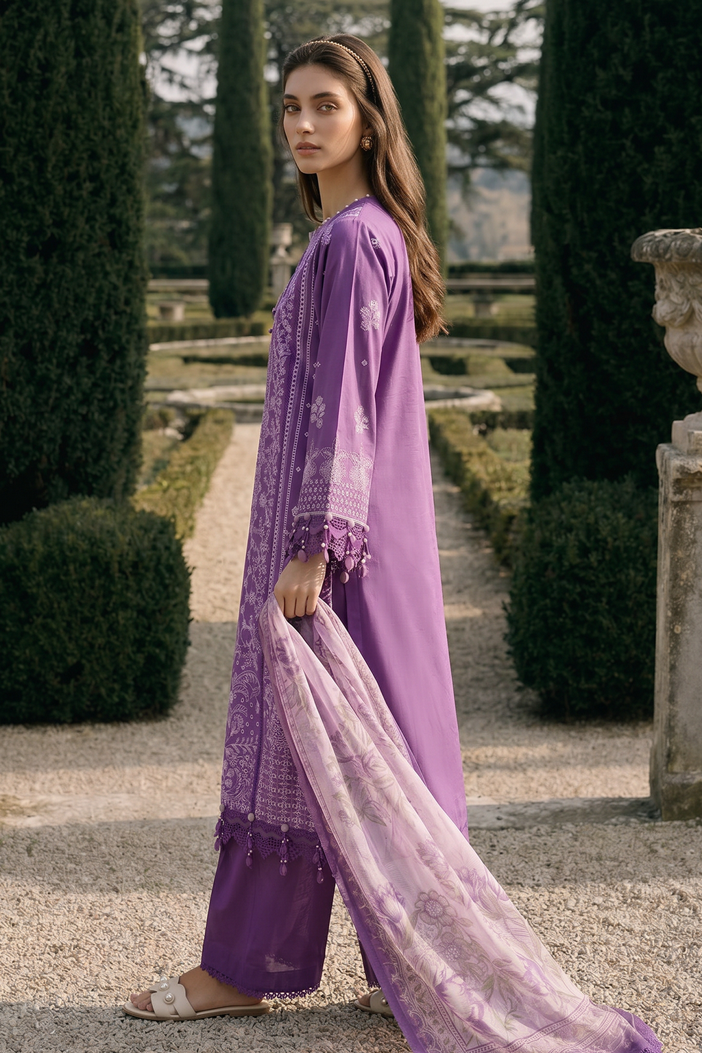 Embroidered Shirt Shalwar Dupatta - 4074