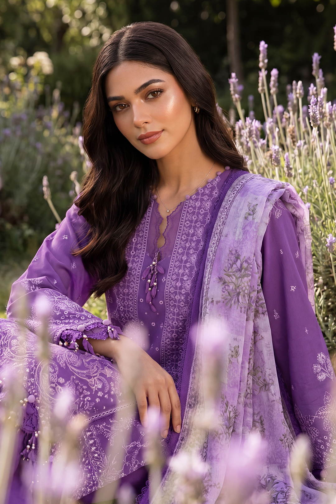 Embroidered Shirt Shalwar Dupatta - 4074