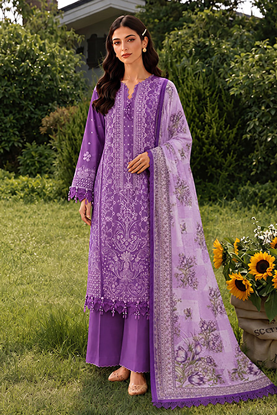 Embroidered Shirt Shalwar Dupatta - 4074
