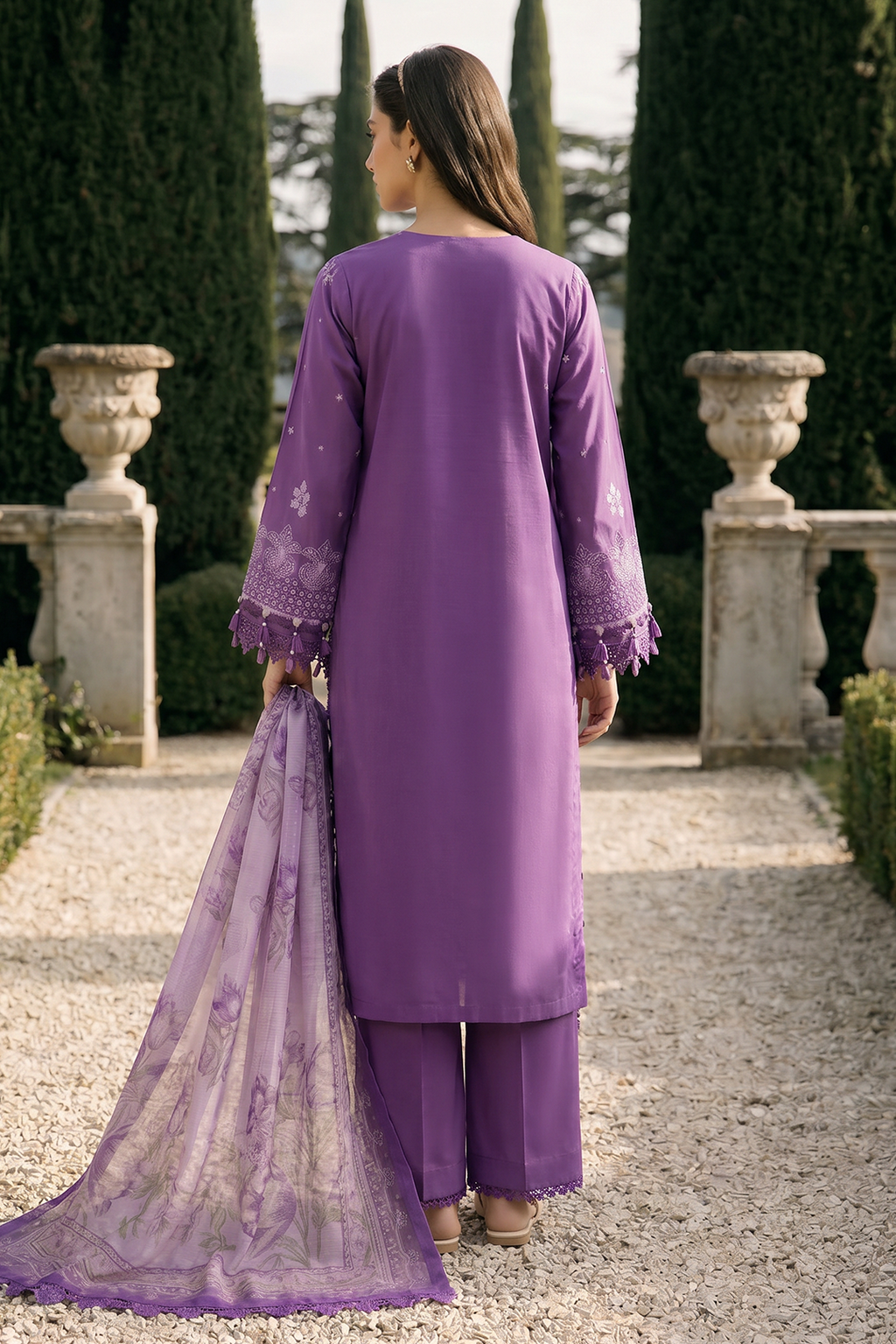 Embroidered Shirt Shalwar Dupatta - 4074