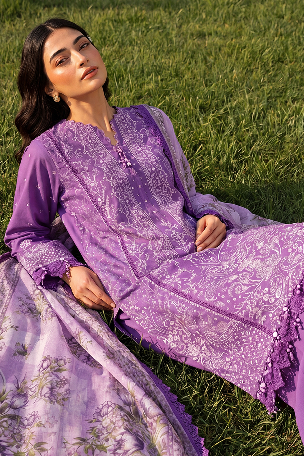 Embroidered Shirt Shalwar Dupatta - 4074