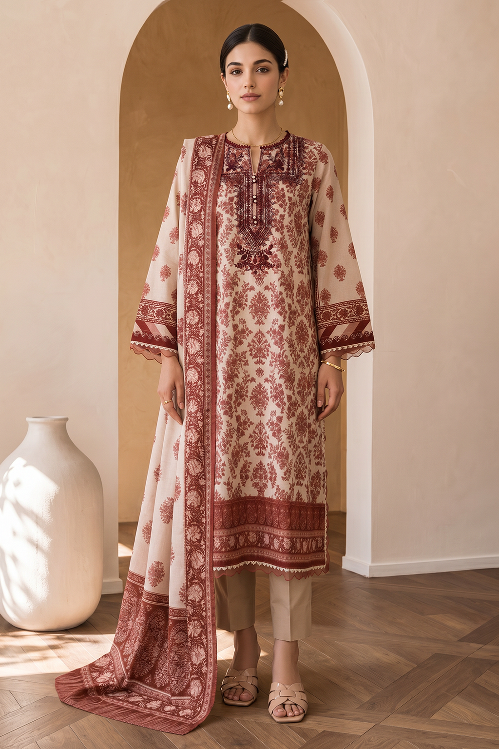 Embroidered Shirt Dupatta - 0013
