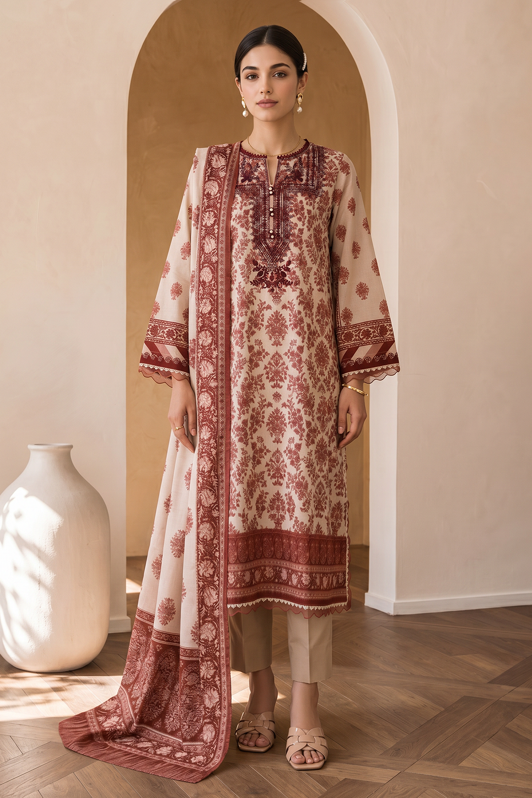 Embroidered Shirt Dupatta - 0013