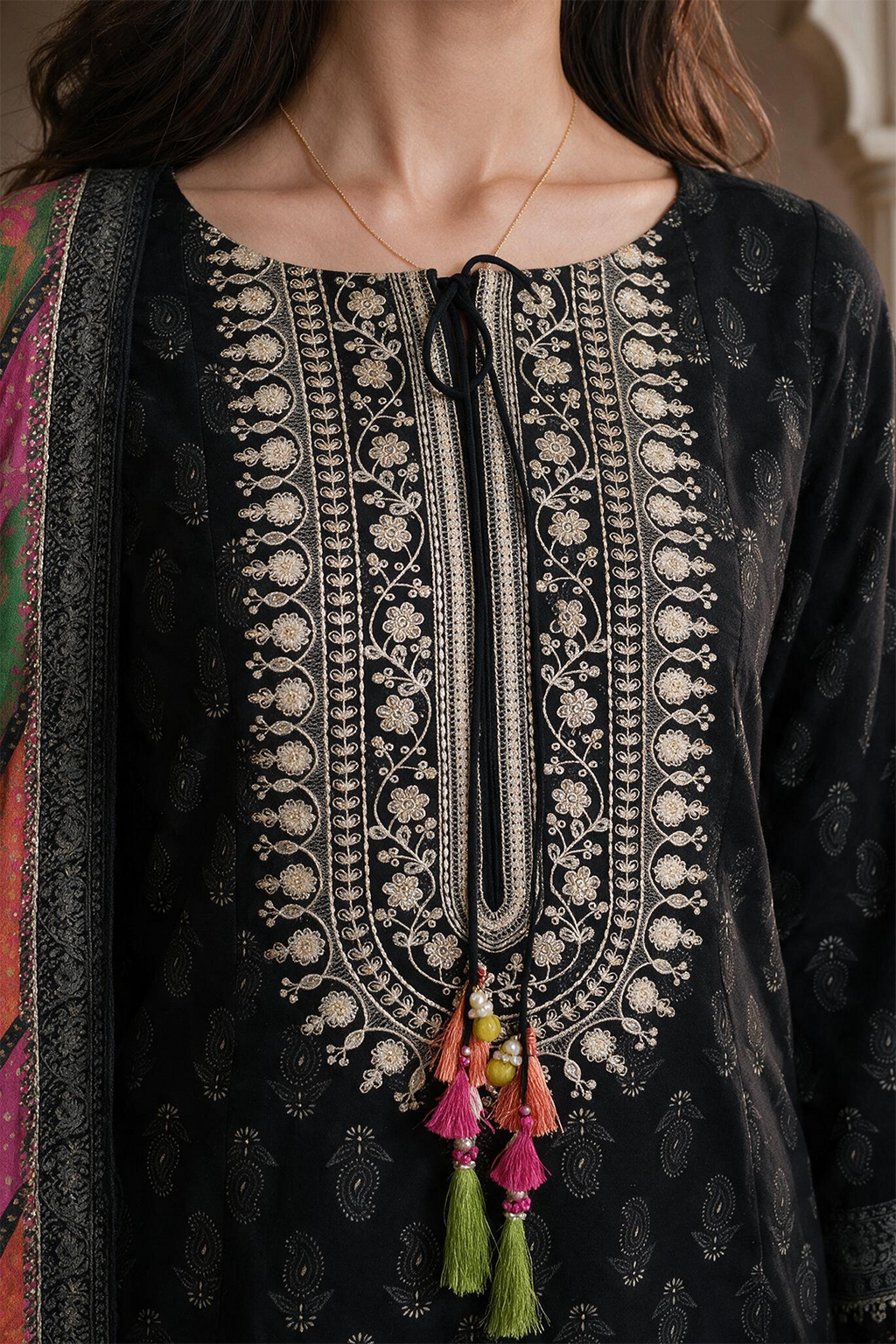 Embroidered Shirt Dupatta - 0014