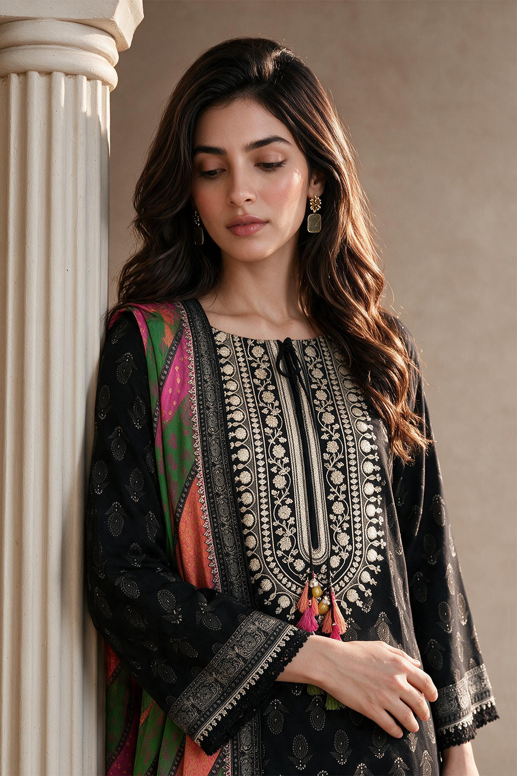 Embroidered Shirt Dupatta - 0014