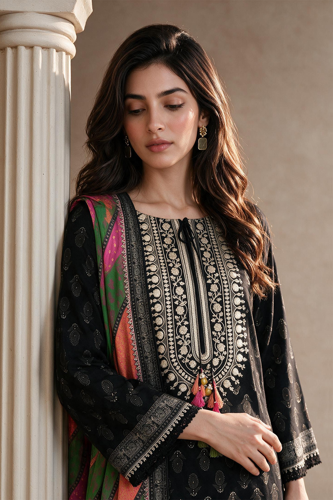 Embroidered Shirt Dupatta - 0014