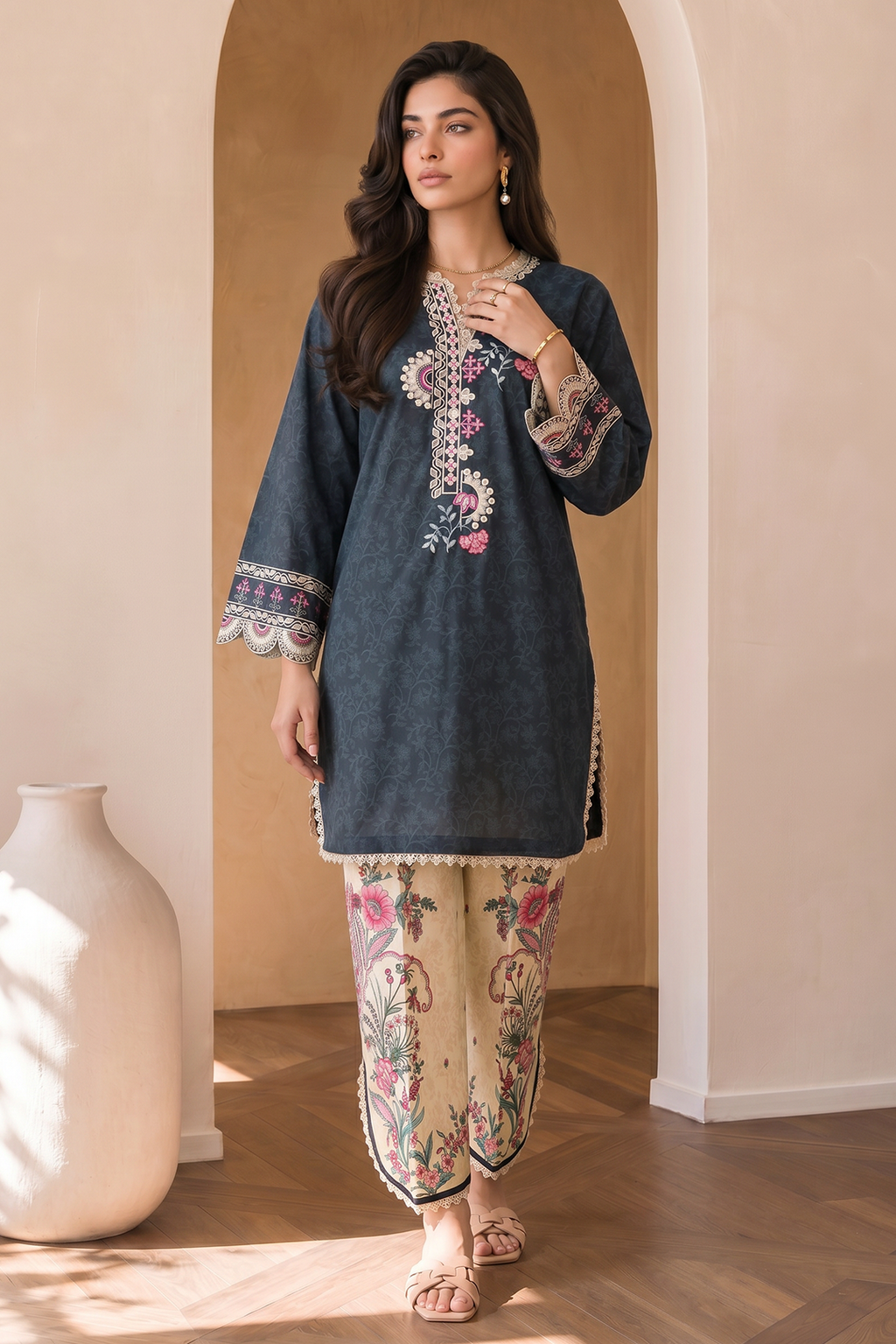 Embroidered Shirt Shalwar - 0015
