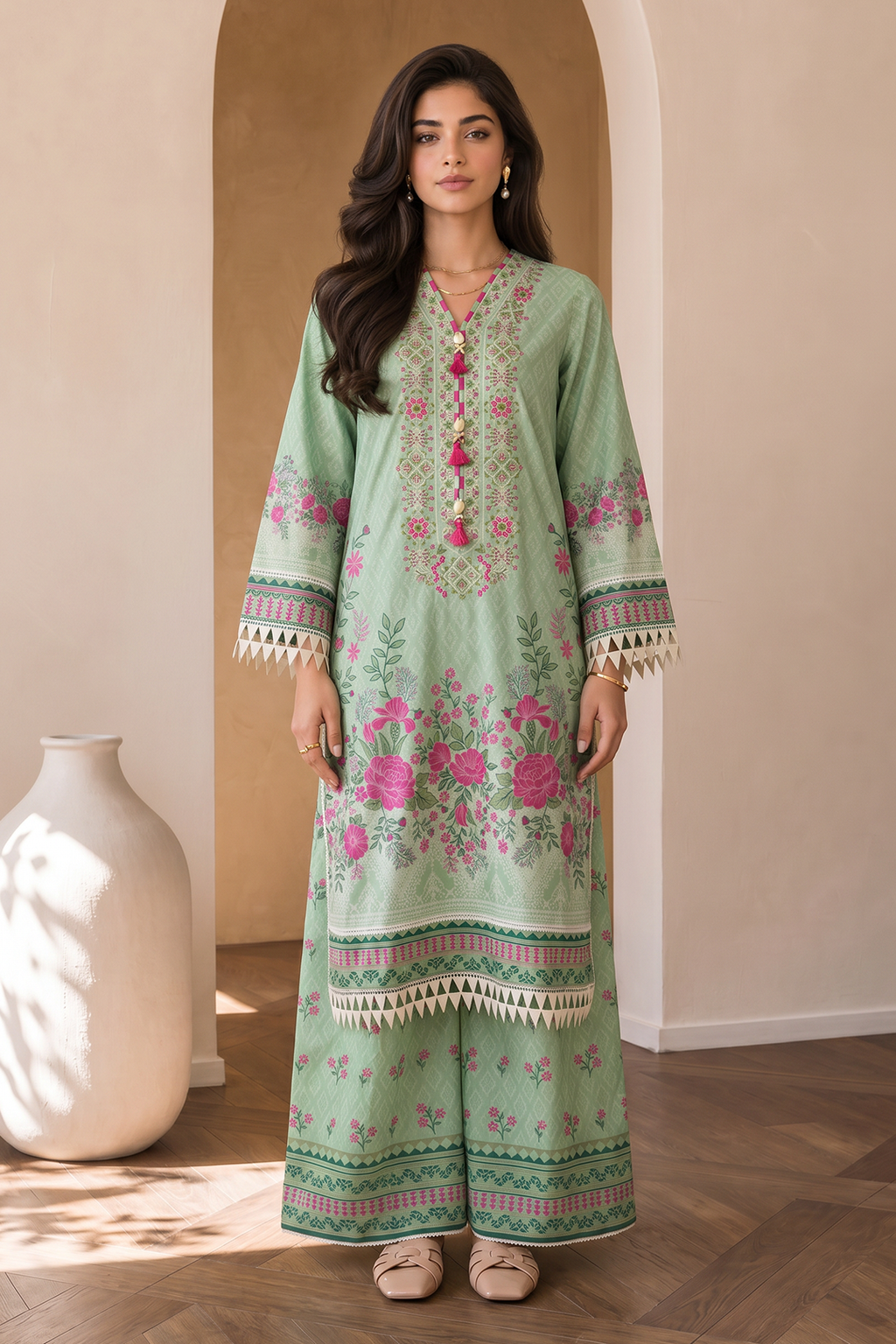 Embroidered Shirt Shalwar - 0016