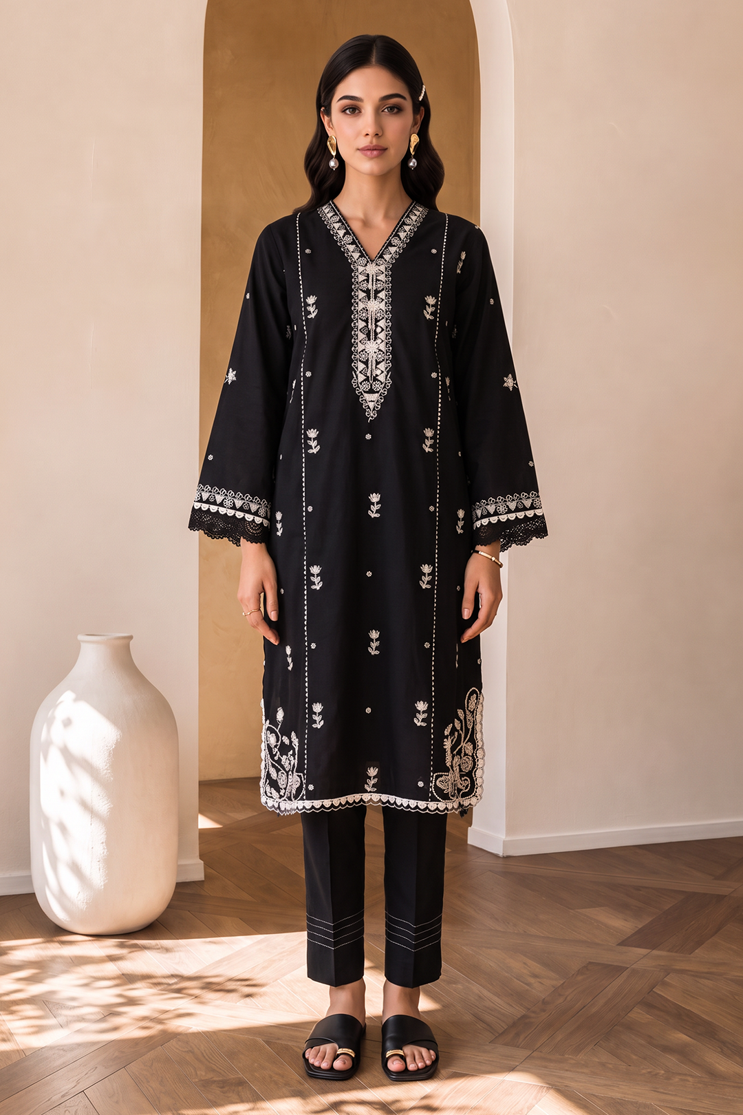 Embroidered Shirt Shalwar - 0475