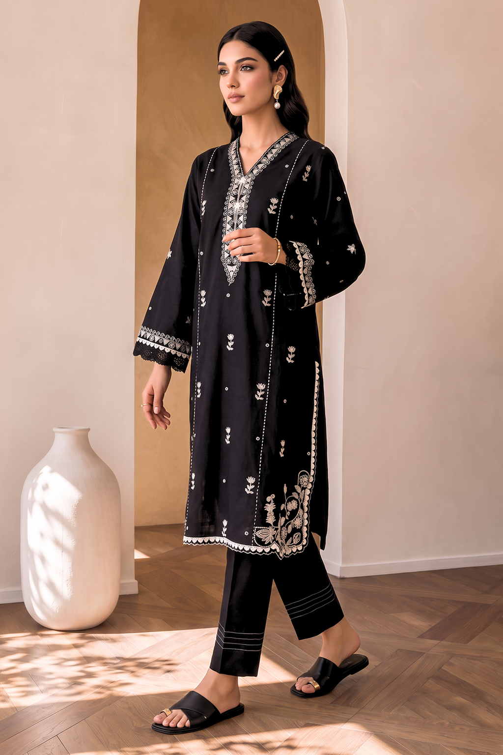 Embroidered Shirt Shalwar - 0475