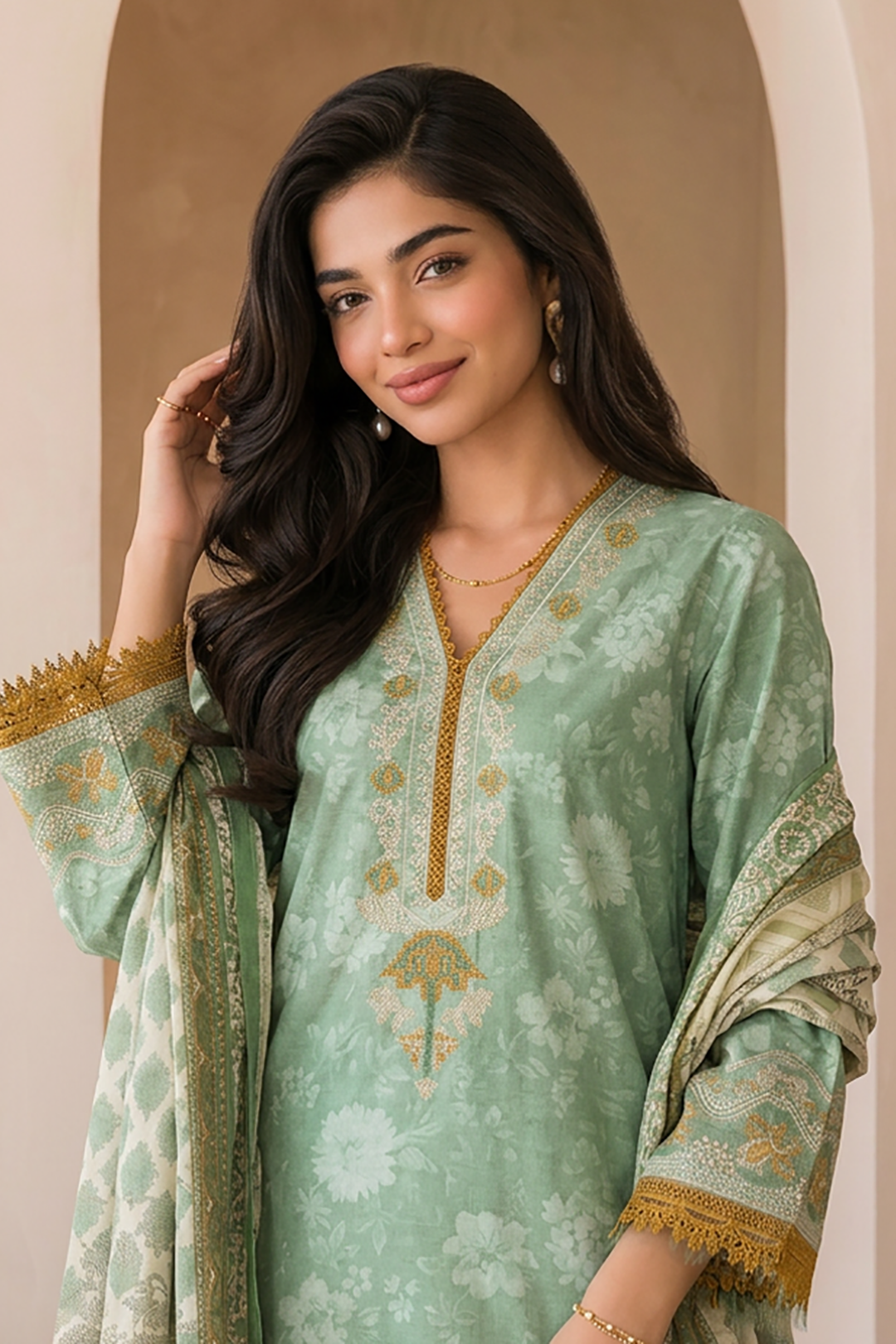 Embroidered Shirt Shalwar Dupatta - 0053