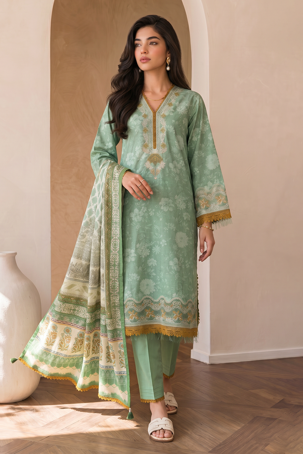 Embroidered Shirt Shalwar Dupatta - 0053