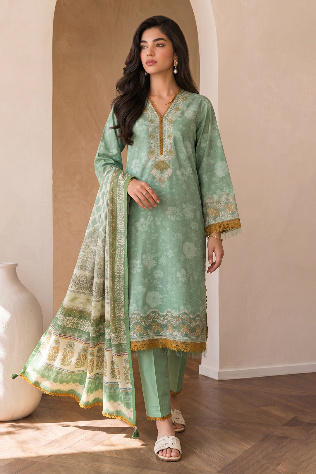 Embroidered Shirt Shalwar Dupatta - 0053