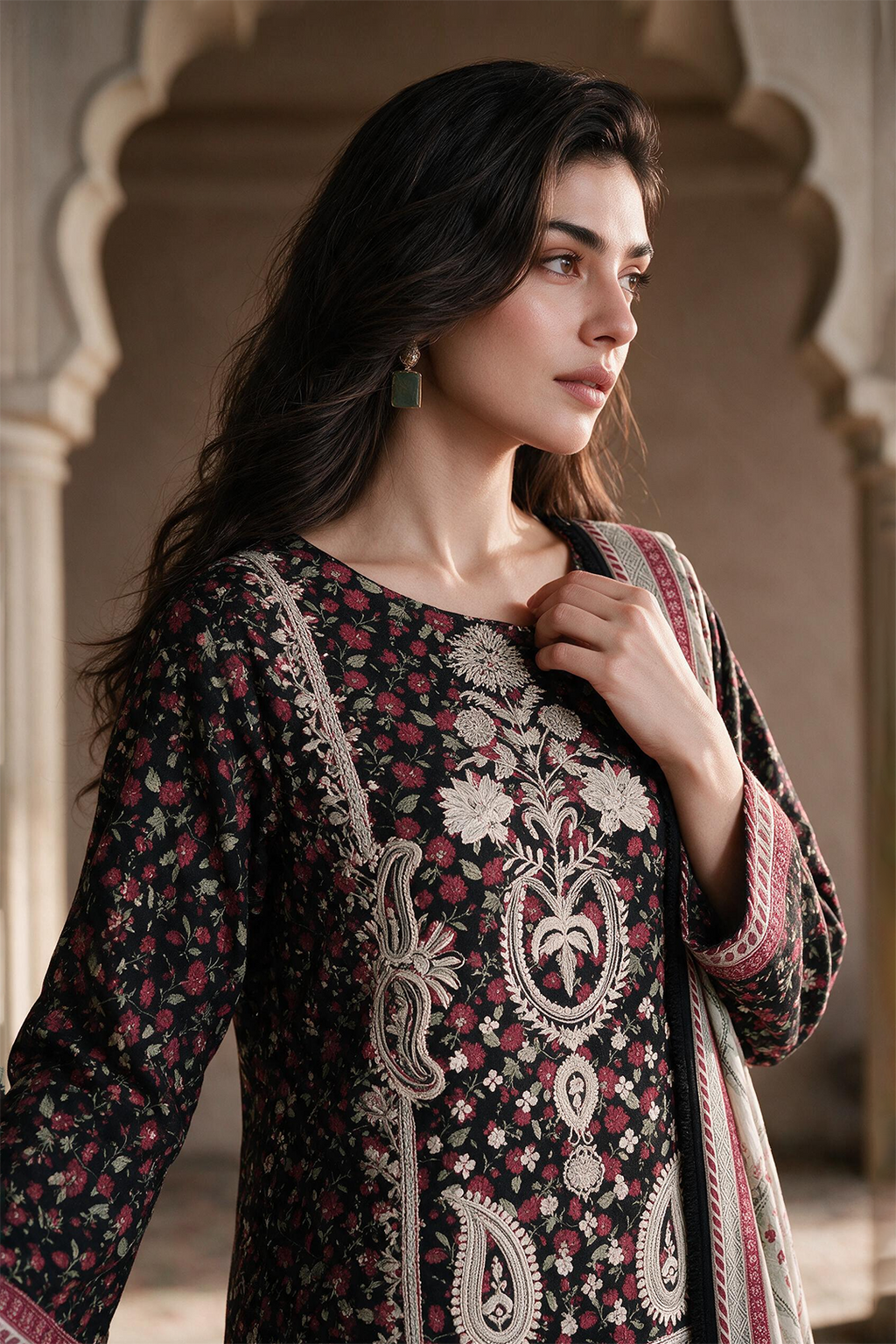 Embroidered Shirt Shalwar Dupatta - 0054
