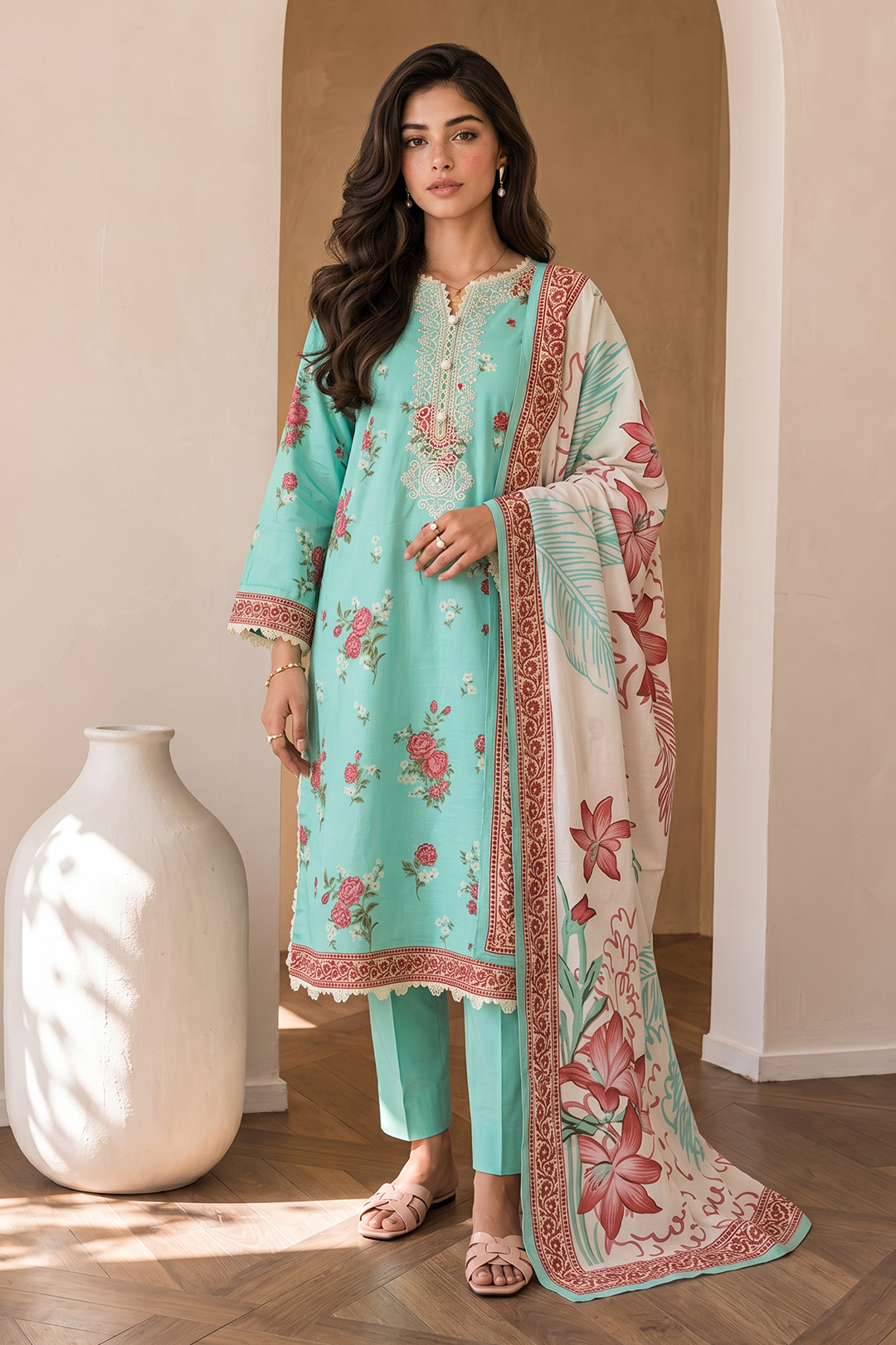 Embroidered Shirt Shalwar Dupatta - 0057